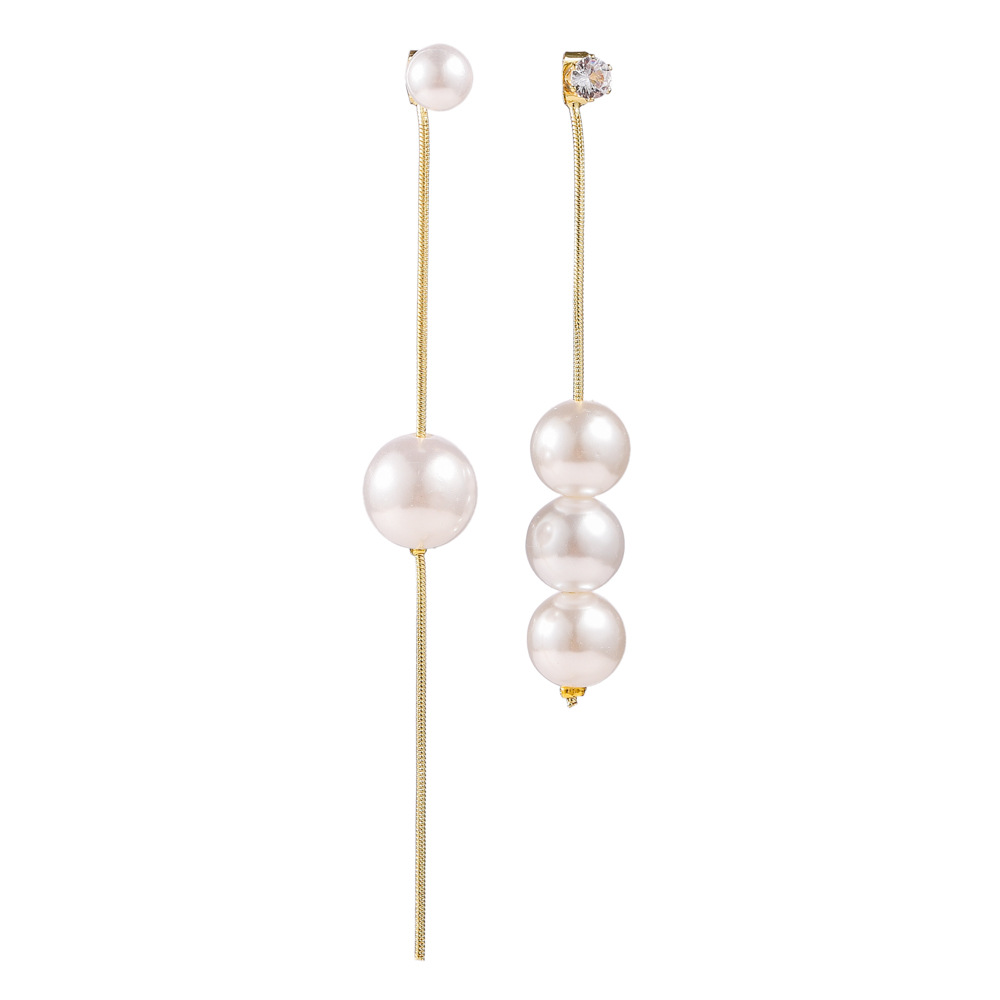 1 Pair Elegant Simple Style Geometric Inlay Artificial Pearl Alloy Rhinestones Drop Earrings display picture 6