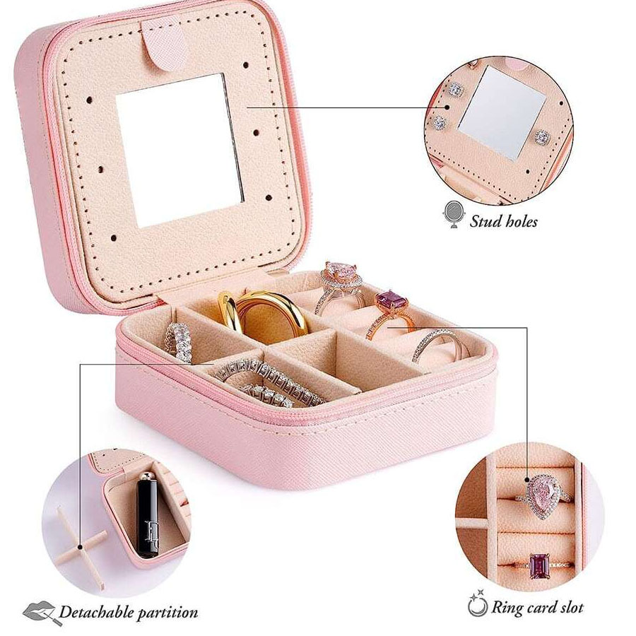 Elegant Solid Color Pu Leather Storage Box Makeup Bags display picture 2
