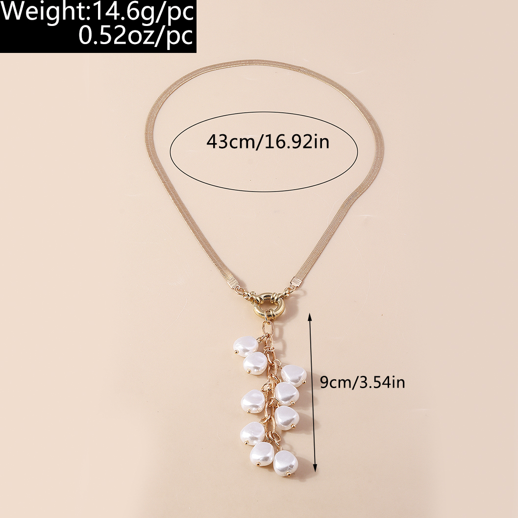 Elegante Color Sólido Perla Artificial Aleación De Zinc Mujeres Collar Colgante display picture 8