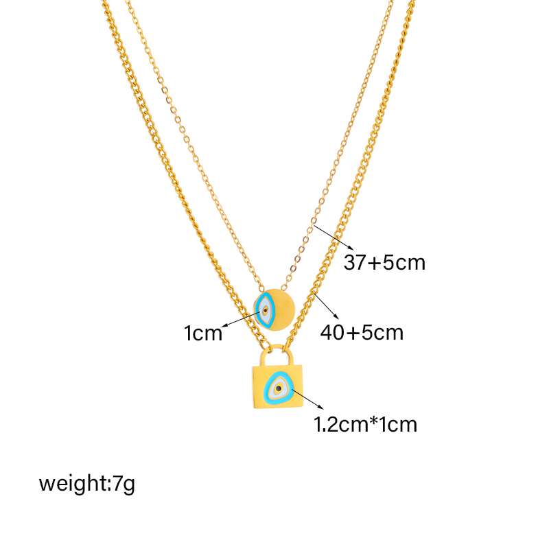 Retro Skull Titanium Steel Plating 18k Gold Plated Double Layer Necklaces display picture 1