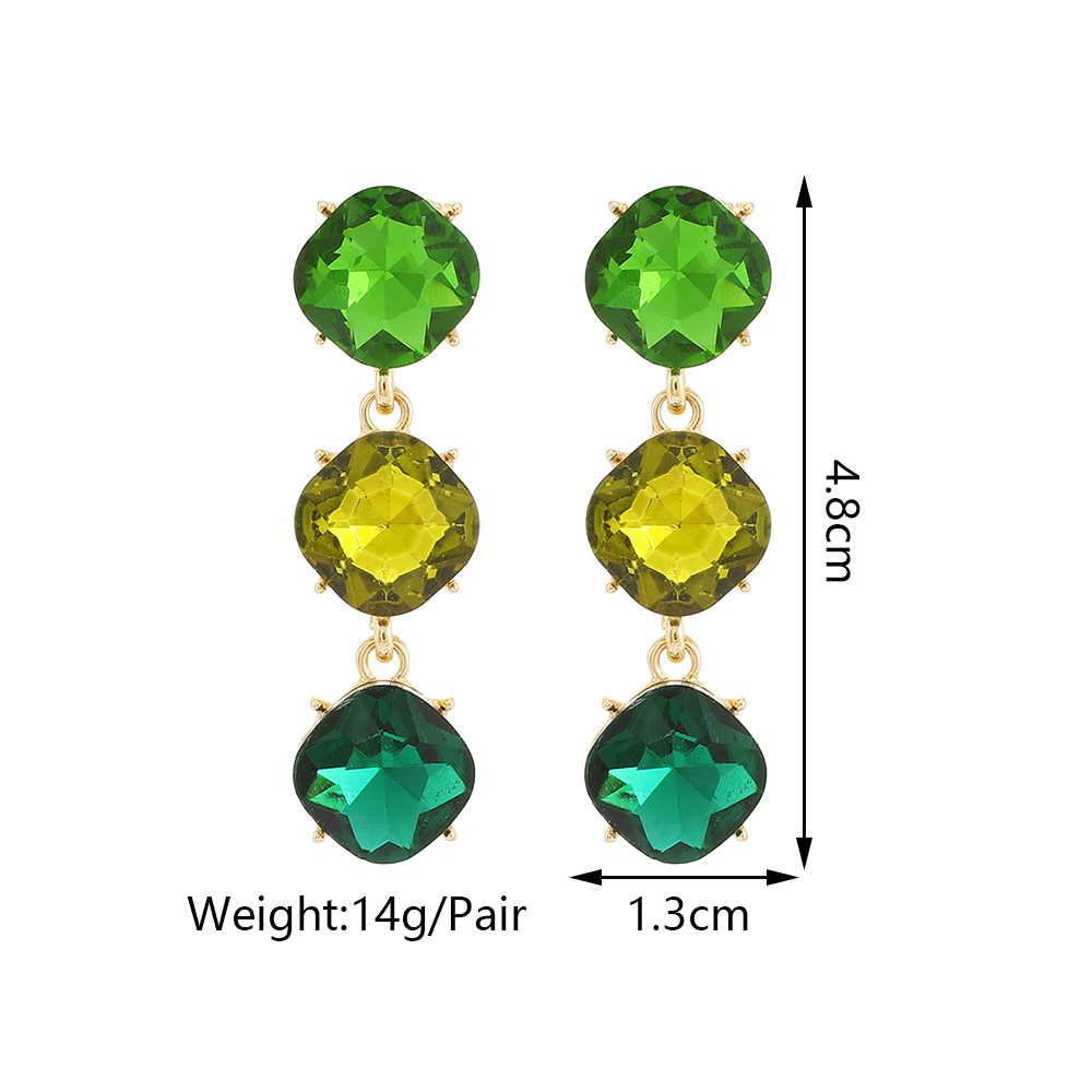 1 Pair Elegant Retro Geometric Inlay Alloy Rhinestones Drop Earrings display picture 1