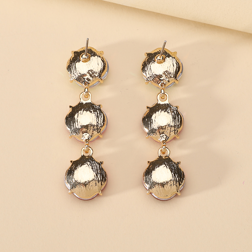 1 Pair Elegant Retro Geometric Inlay Alloy Rhinestones Drop Earrings display picture 3