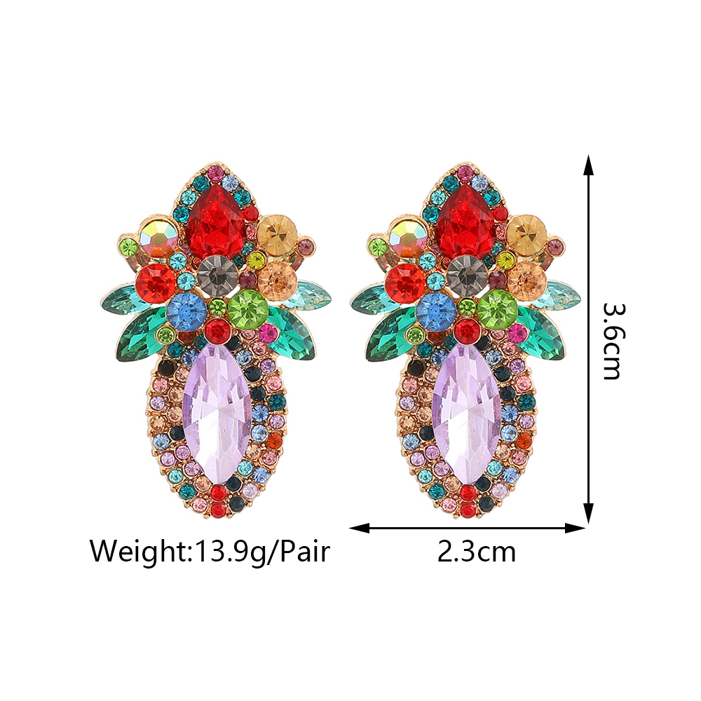 Bijoux En Gros Élégant Classique Brillant Fleur Alliage Cristal Artificiel Incruster Boucles D'oreilles display picture 1
