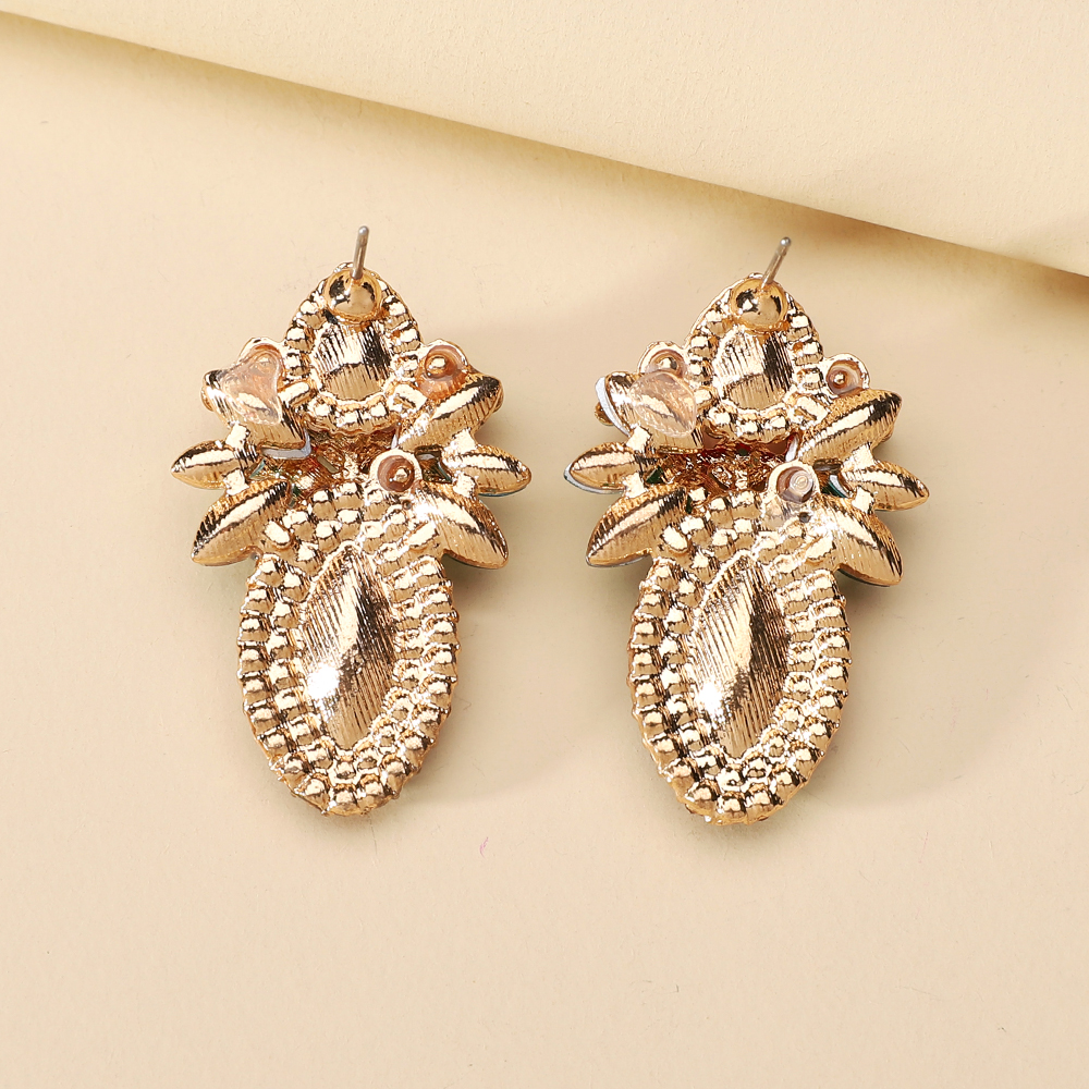Wholesale Jewelry Elegant Classical Shiny Flower Alloy Artificial Crystal Inlay Ear Studs display picture 3
