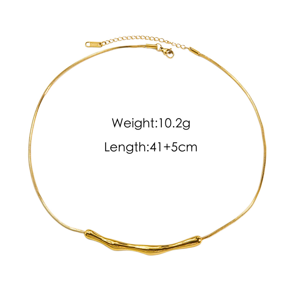 304 Stainless Steel 18K Gold Plated Simple Style Plating Geometric Necklace display picture 1