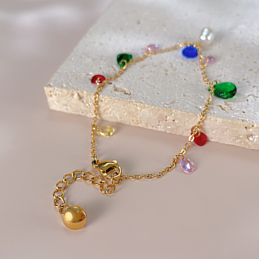 Französische Art Romantisch Glänzend Irregulär Rostfreier Stahl Künstliche Perlen Armbänder In Masse display picture 3