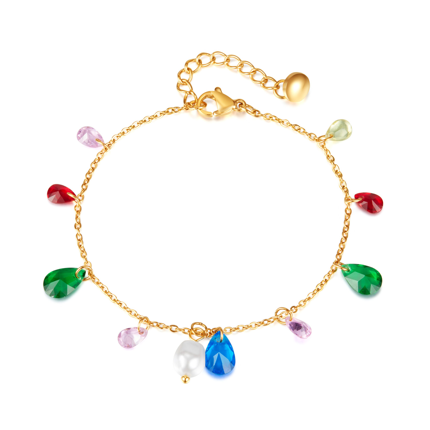 Französische Art Romantisch Glänzend Irregulär Rostfreier Stahl Künstliche Perlen Armbänder In Masse display picture 1