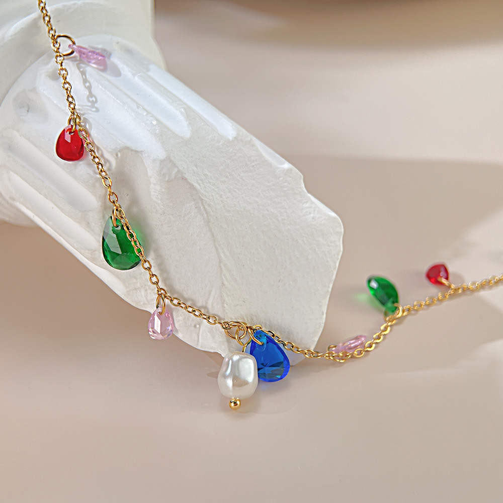Französische Art Romantisch Glänzend Irregulär Rostfreier Stahl Künstliche Perlen Armbänder In Masse display picture 6