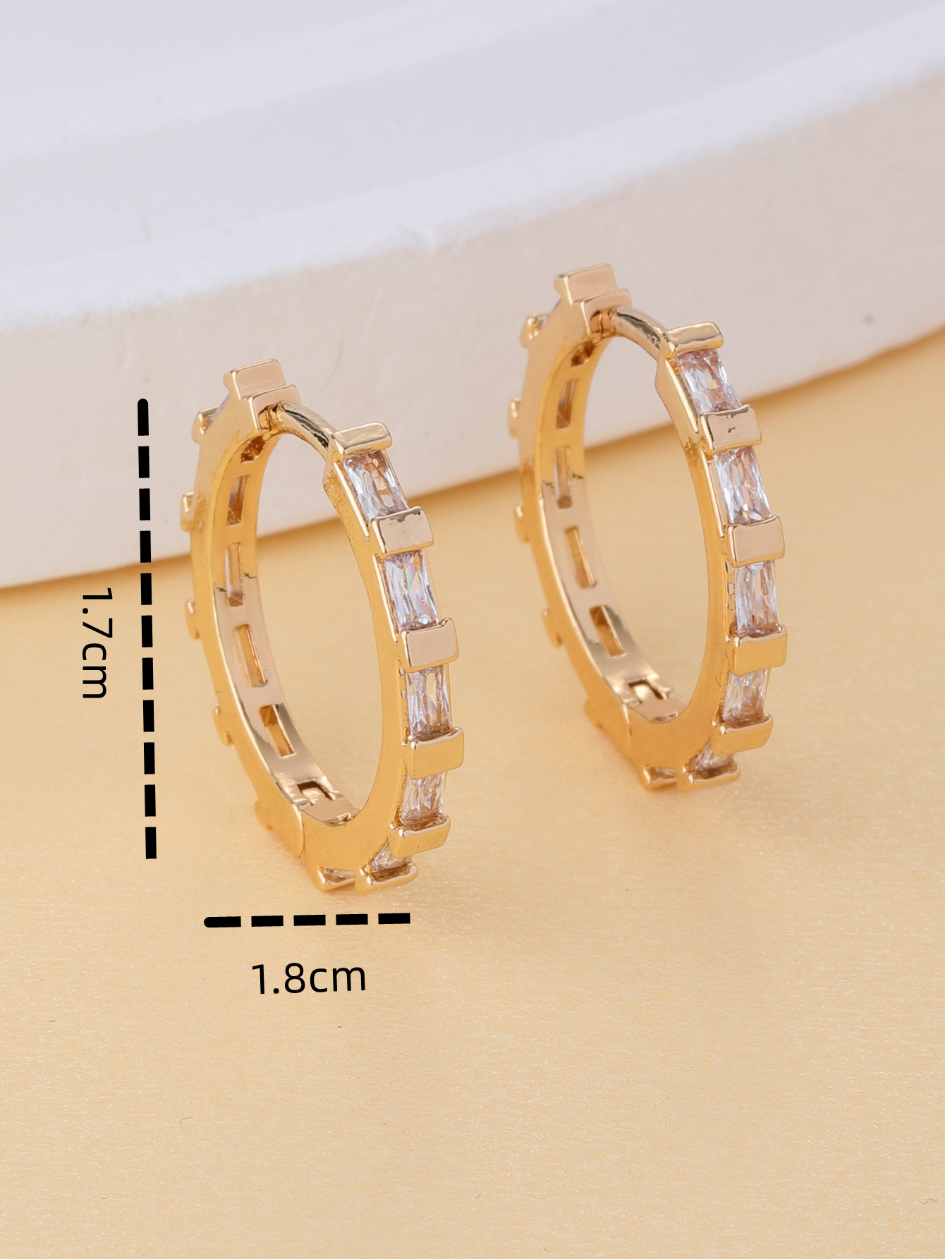1 Pair Hip-hop Vintage Style Simple Style Gear Plating Inlay Copper Zircon Gold Plated Silver Plated Ear Studs display picture 7