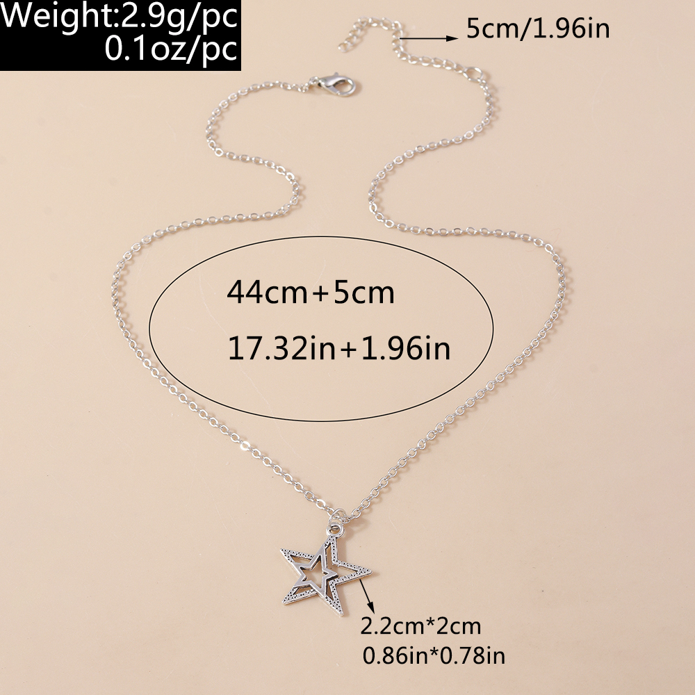 Simple Style Star Alloy Plating Silver Plated Women's Pendant Necklace display picture 1