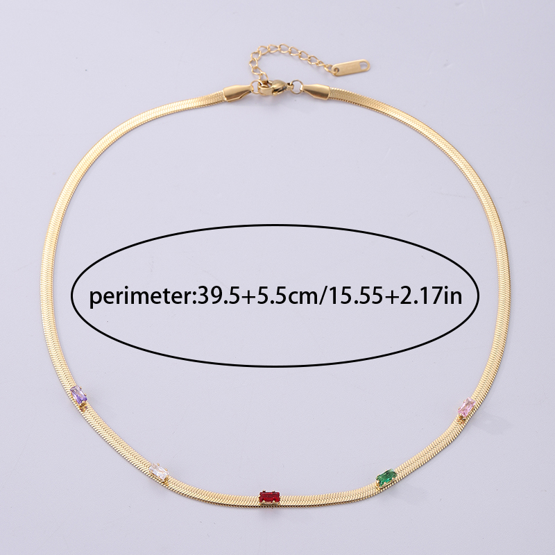 Fashion Square Stainless Steel Plating Inlay Zircon 18k Gold Plated Necklace display picture 2
