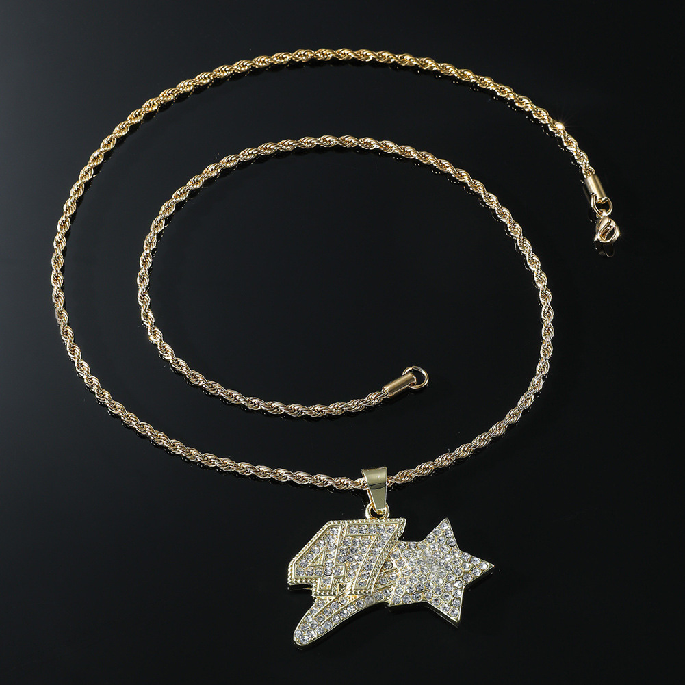 Hip Hop Numéro Star Alliage Incruster Strass Hommes Pendentif display picture 5