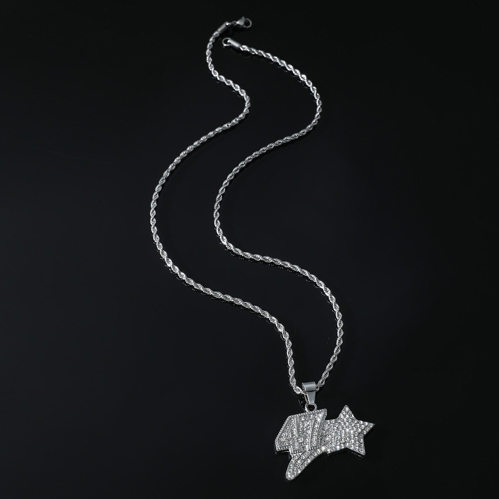 Hip Hop Numéro Star Alliage Incruster Strass Hommes Pendentif display picture 8
