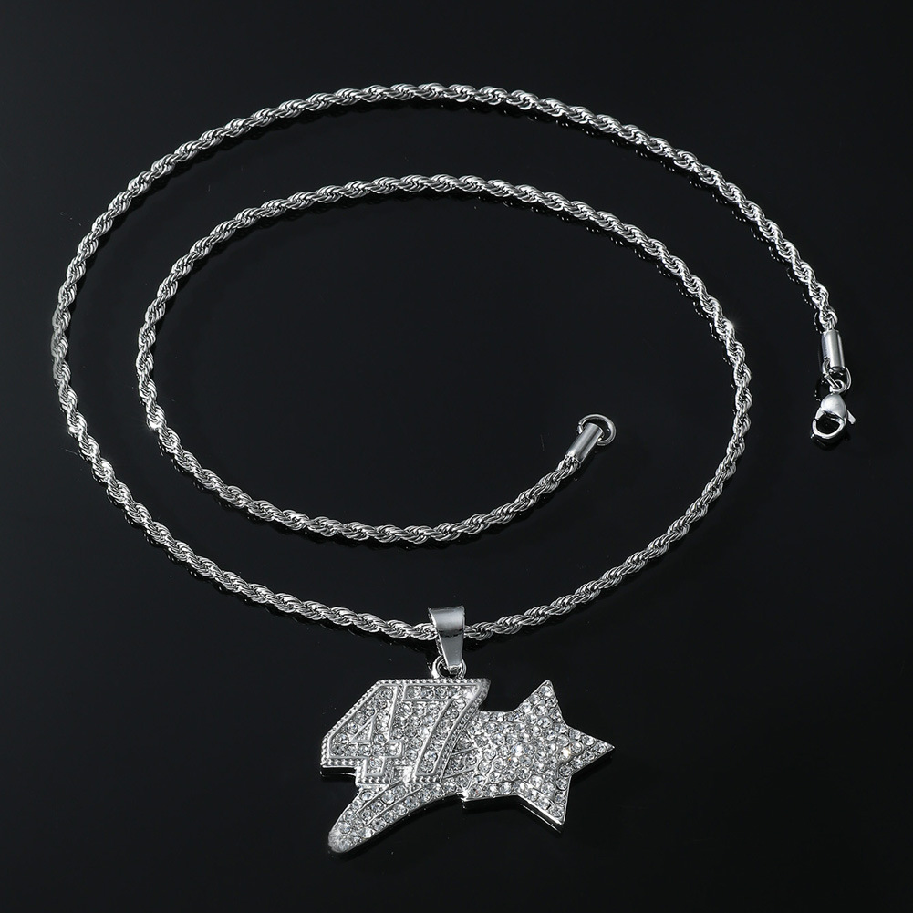 Hip Hop Numéro Star Alliage Incruster Strass Hommes Pendentif display picture 9