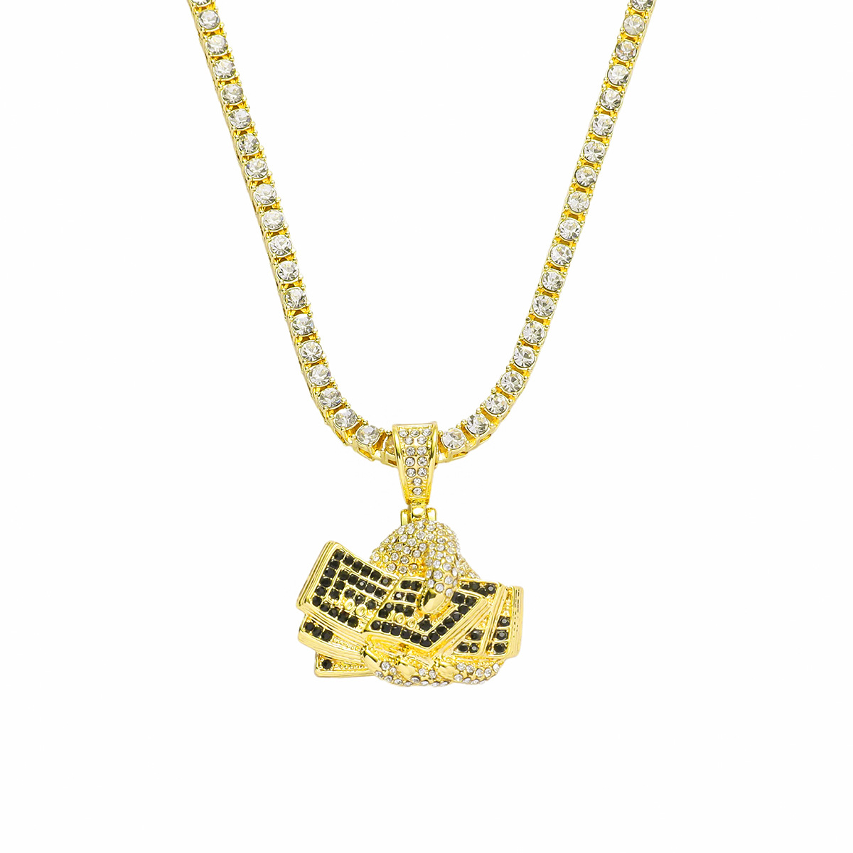 Hip-hop Geometric Alloy Plating Inlay Zircon Gold Plated Silver Plated Unisex Pendant Necklace display picture 1