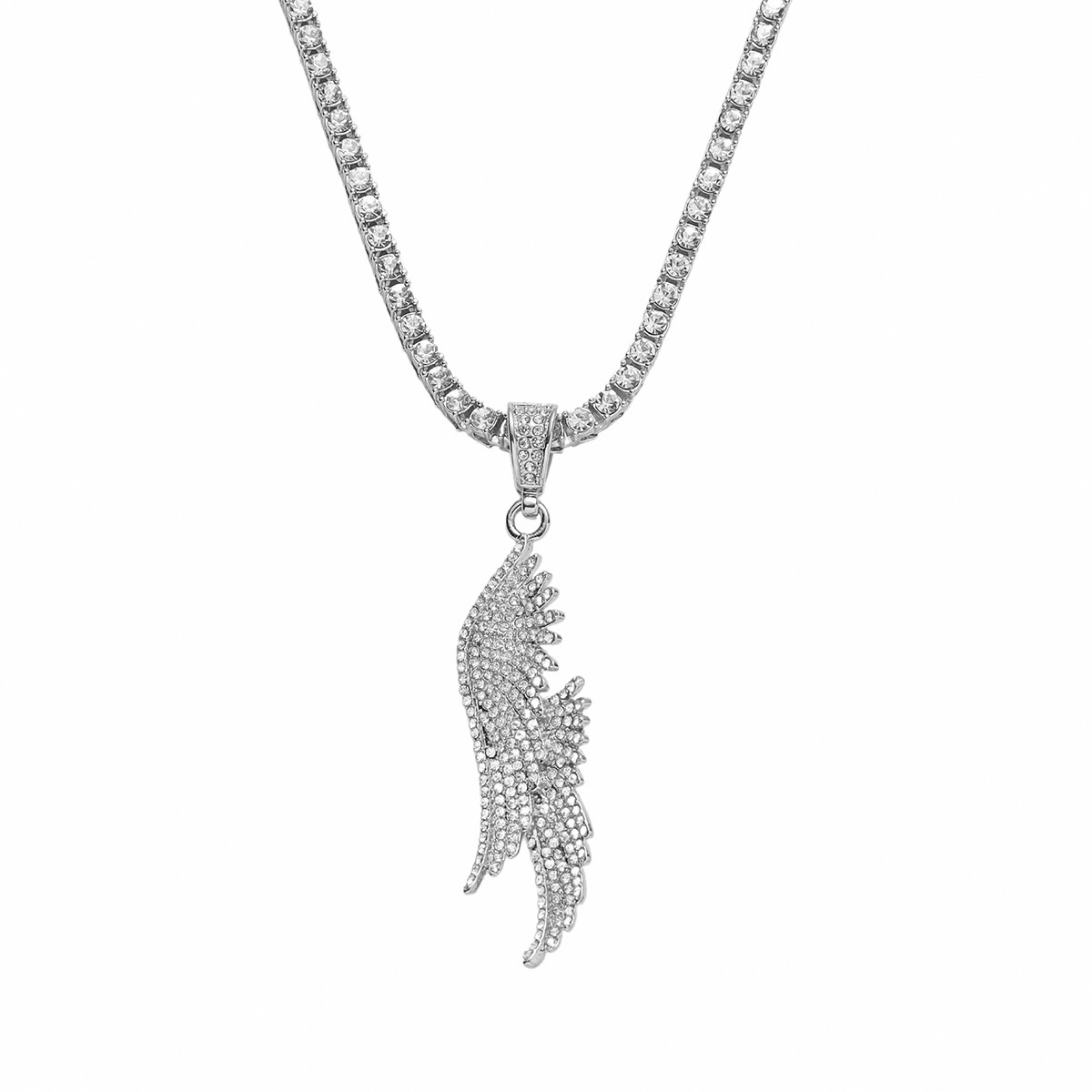 Hip-hop Wings Alloy Inlay Zircon Unisex Pendant Necklace display picture 2