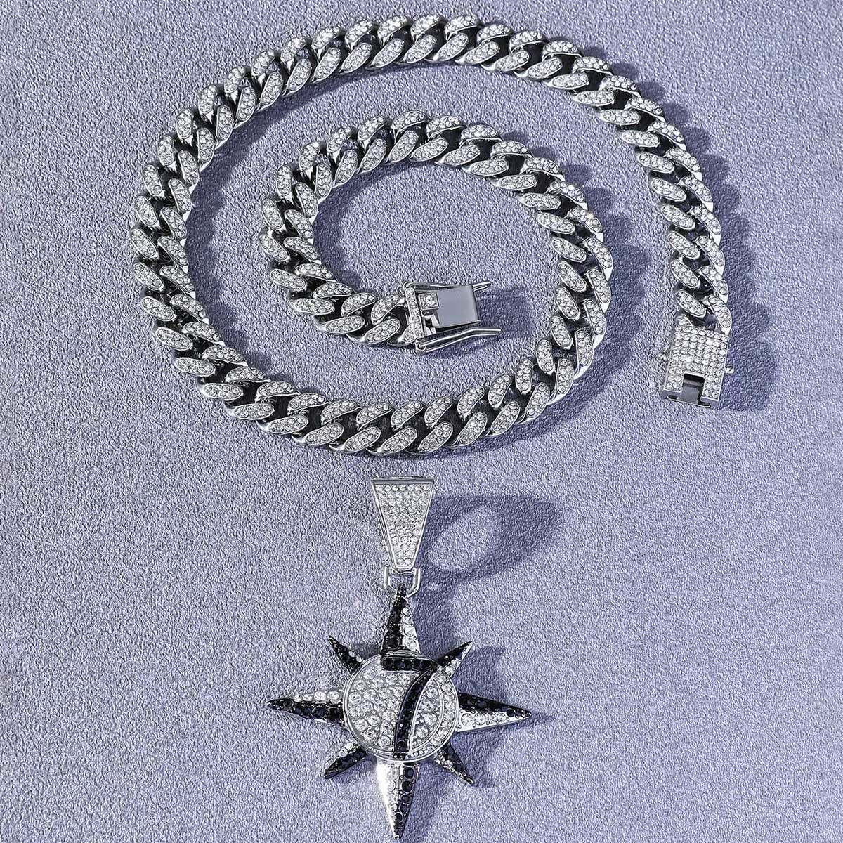 Hip-hop Sun Number Alloy Rhinestone Inlay Rhinestones Men's Pendant Necklace Necklace Pendant display picture 9