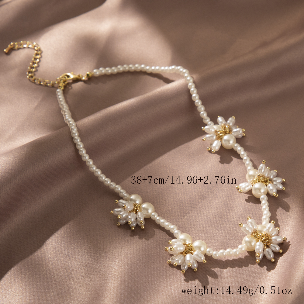 Lady Solid Color Imitation Pearl Beaded Plating Women's Necklace display picture 1
