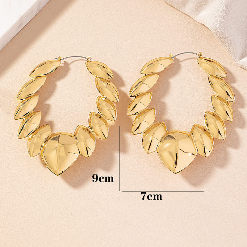 1 Pair Glam Exaggerated Luxurious Leaf Leaves Plating Alloy Ferroalloy 14k Gold Plated Earrings display picture 4