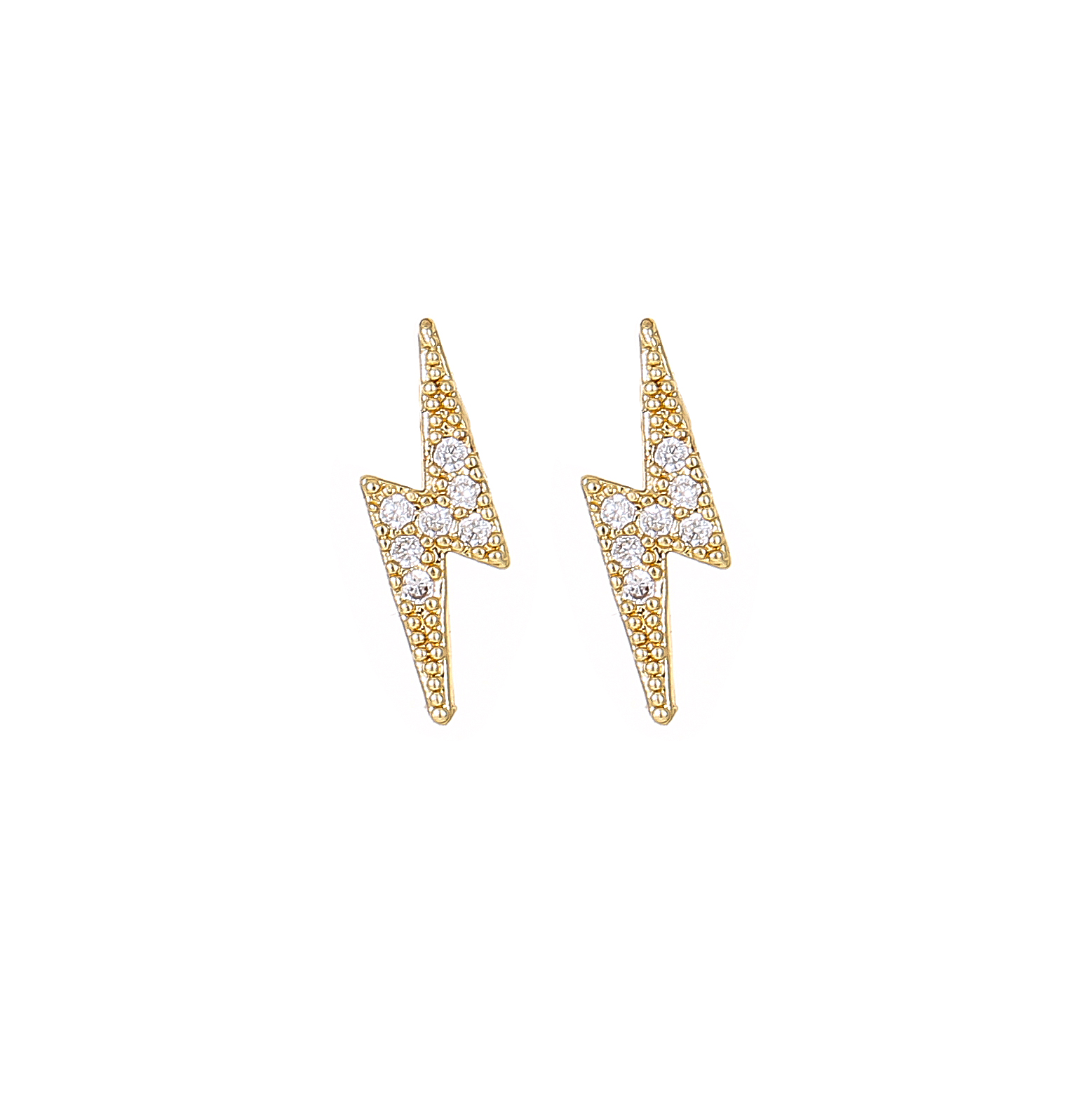 1 Pair Simple Style Cool Style Lightning Plating Inlay Copper Copper Alloy Zircon 18k Gold Plated Ear Studs display picture 5