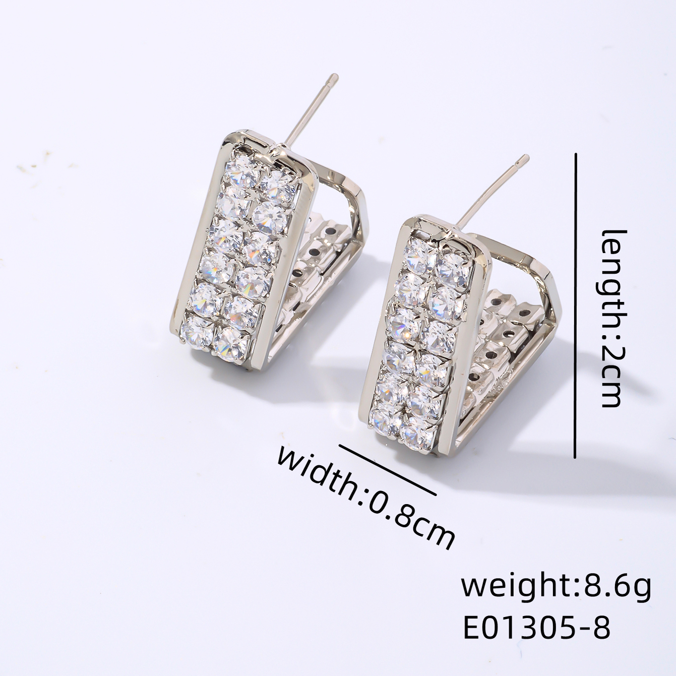 1 Pair Y2K Hip-Hop Simple Style Triangle Plating Inlay Copper Zircon Ear Studs display picture 1