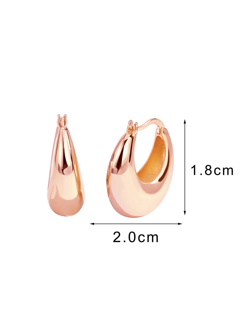 1 Pair Casual Elegant Commute Solid Color Scallop Plating Copper 18k Gold Plated Hoop Earrings display picture 8