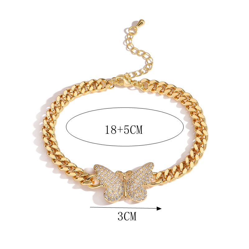 Luxurious Shiny Star Butterfly Copper Plating Inlay Zircon 18k Gold Plated Bracelets display picture 1