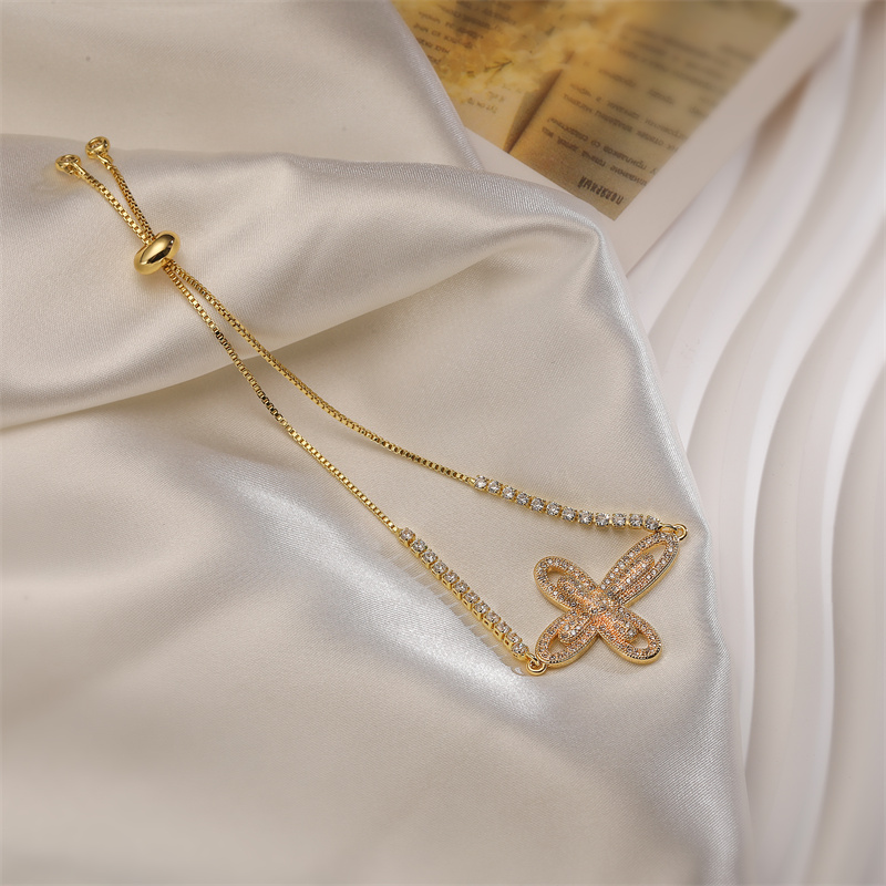Casual Streetwear Cross Copper 18k Gold Plated Zircon Bracelets In Bulk display picture 3