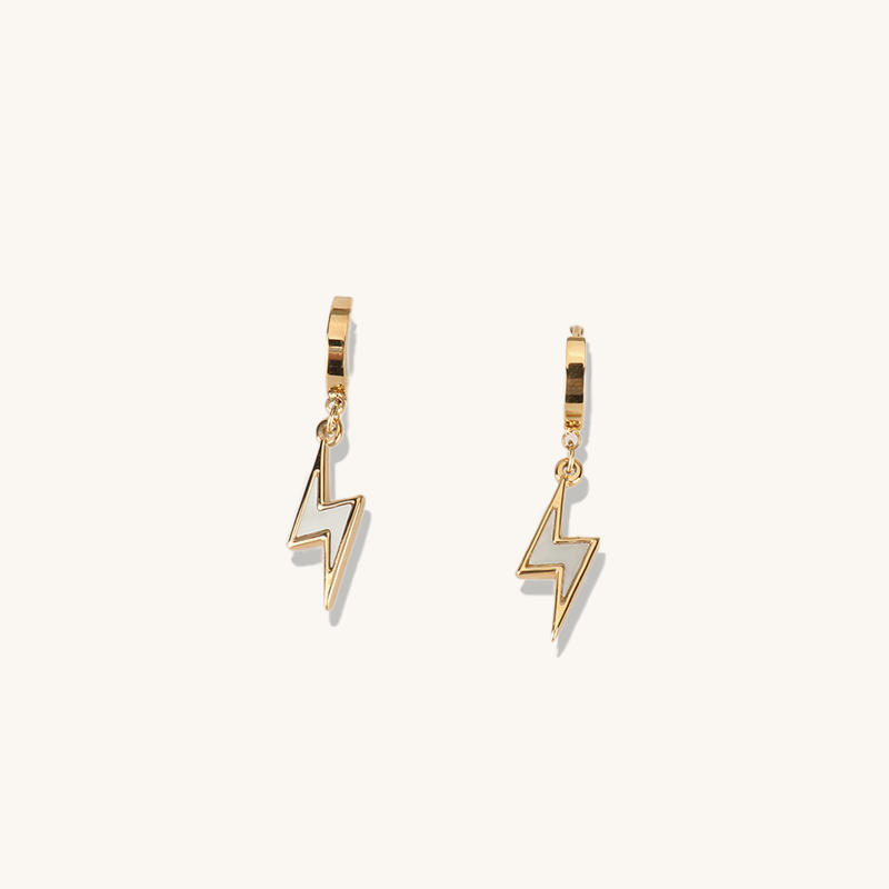 1 Pair Casual Elegant Retro Lightning Plating Inlay Stainless Steel Resin 18k Gold Plated Drop Earrings display picture 1