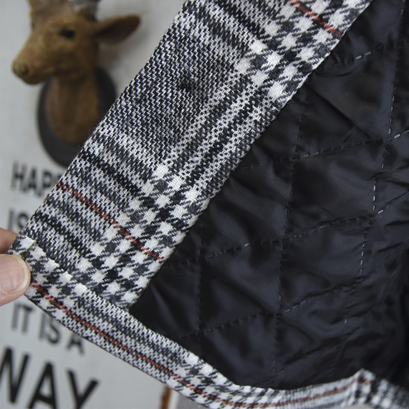 Lässig Klassischer Stil Britischer Stil Plaid Warm Baumwollmischung Jungen Oberbekleidung display picture 6