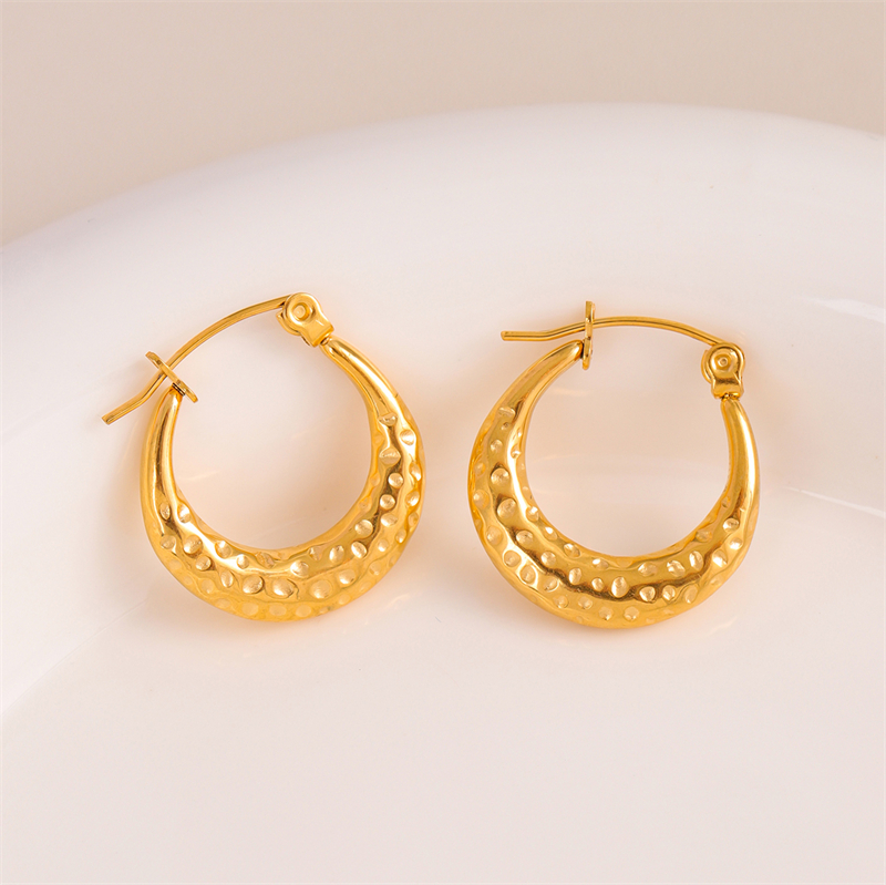 1 Par Retro Estilo Simple Forma De U Ronda Oval Enchapado Acero Inoxidable 201 Aretes display picture 10