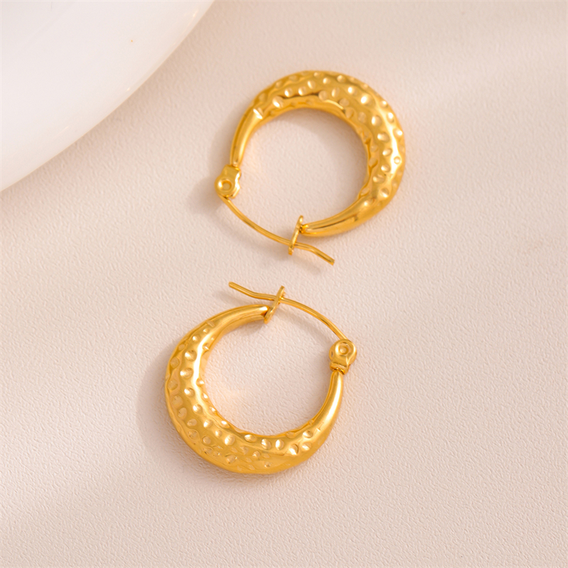 1 Pair Retro Simple Style U Shape Round Oval Plating 201 Stainless Steel Earrings display picture 13