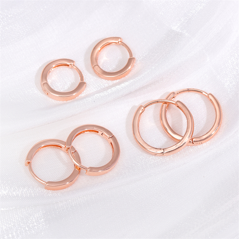 1 Pair Retro Simple Style Round Plating Copper Rose Gold Plated Ear Studs display picture 6