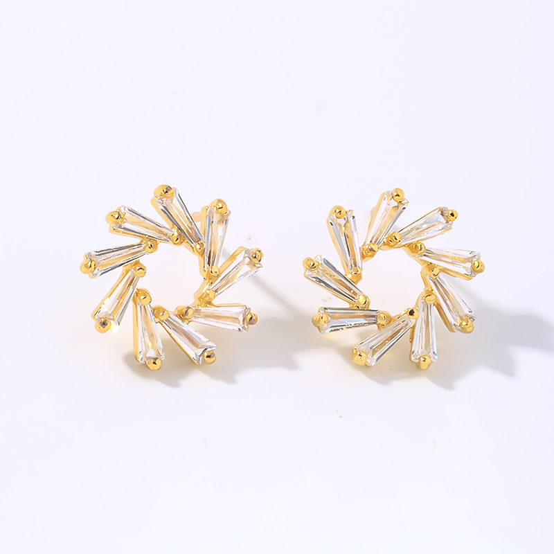 1 Paire Style IG Y2K Style Simple Moulin À Vent Placage Incruster Le Cuivre Zircon Boucles D'Oreilles display picture 3