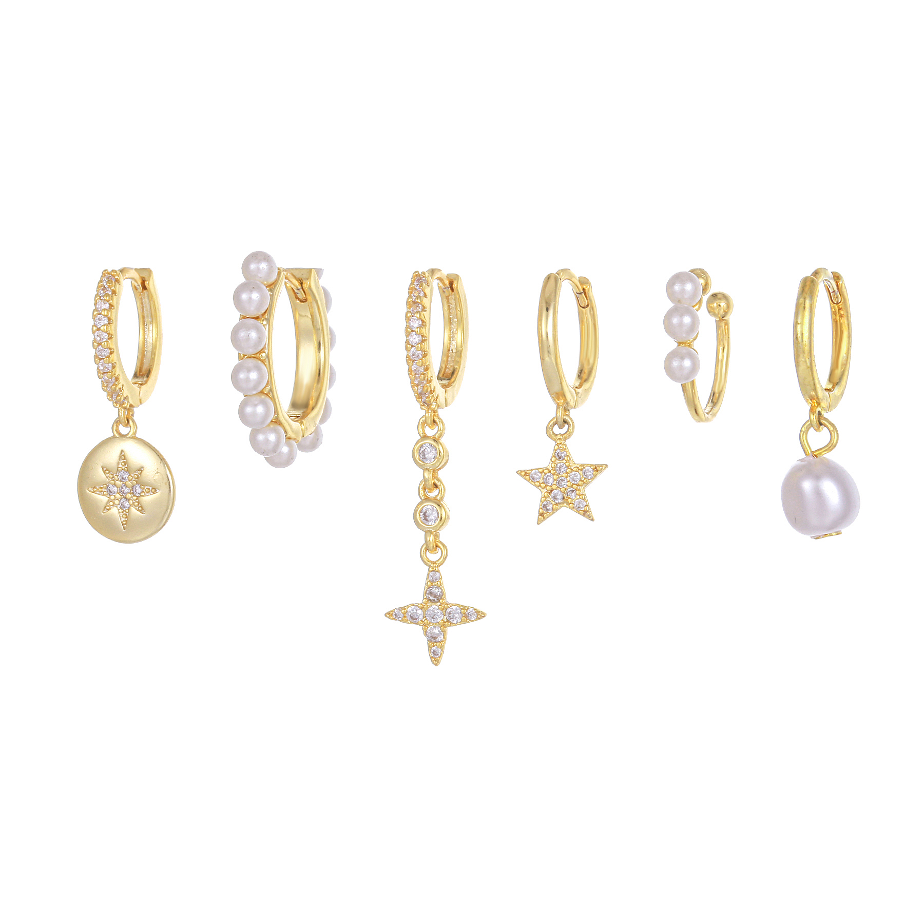 1 Set Elegant Simple Style Geometric Tassel Plating Inlay Brass Zircon 18k Gold Plated Earrings display picture 6