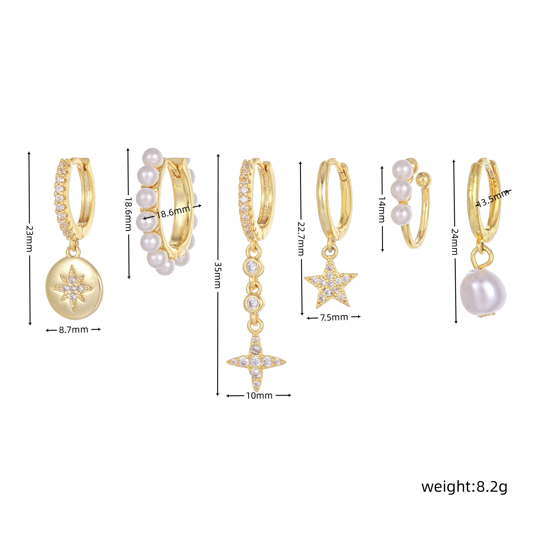 1 Set Elegant Simple Style Geometric Tassel Plating Inlay Brass Zircon 18k Gold Plated Earrings display picture 7
