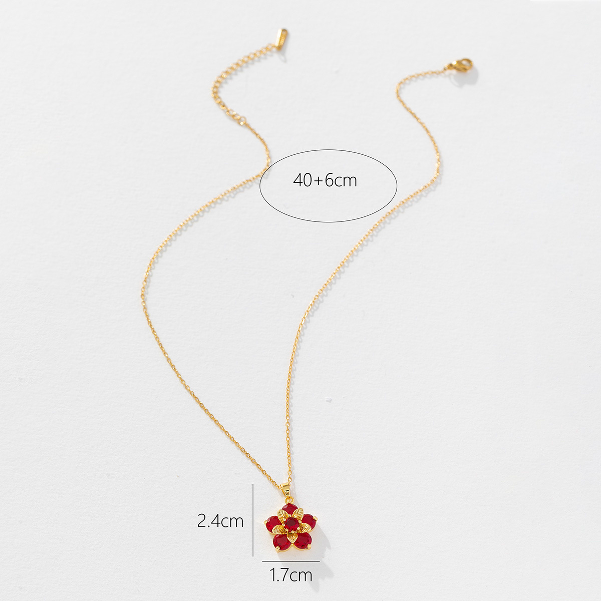 Sweet Flower Copper Inlay Zircon Pendant Necklace display picture 6