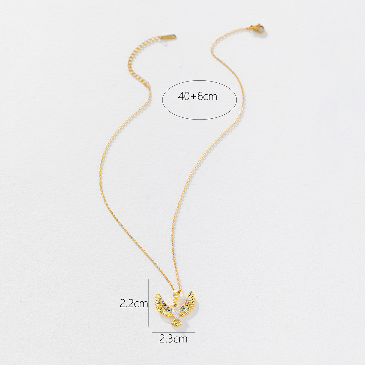 Einfacher Stil Vogel Kupfer Inlay Zirkon Halskette Mit Anhänger display picture 9