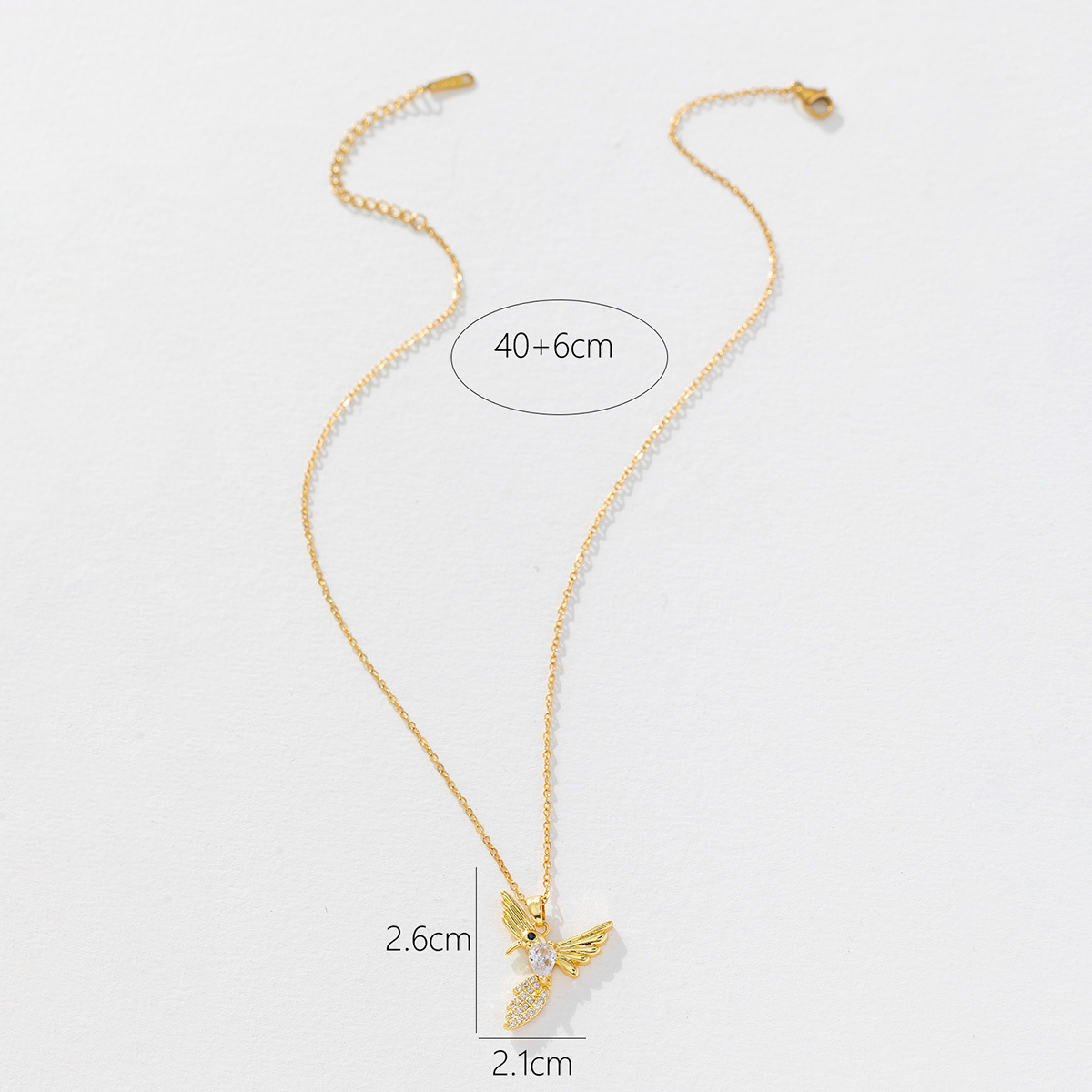 Einfacher Stil Vogel Kupfer Inlay Zirkon Halskette Mit Anhänger display picture 15