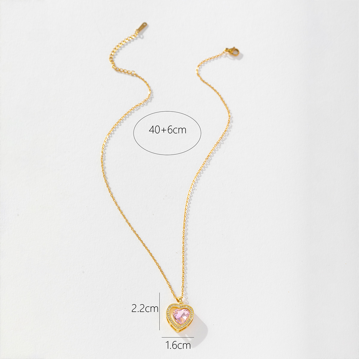 Sweet Heart Shape Copper Zircon Pendant Necklace In Bulk display picture 6