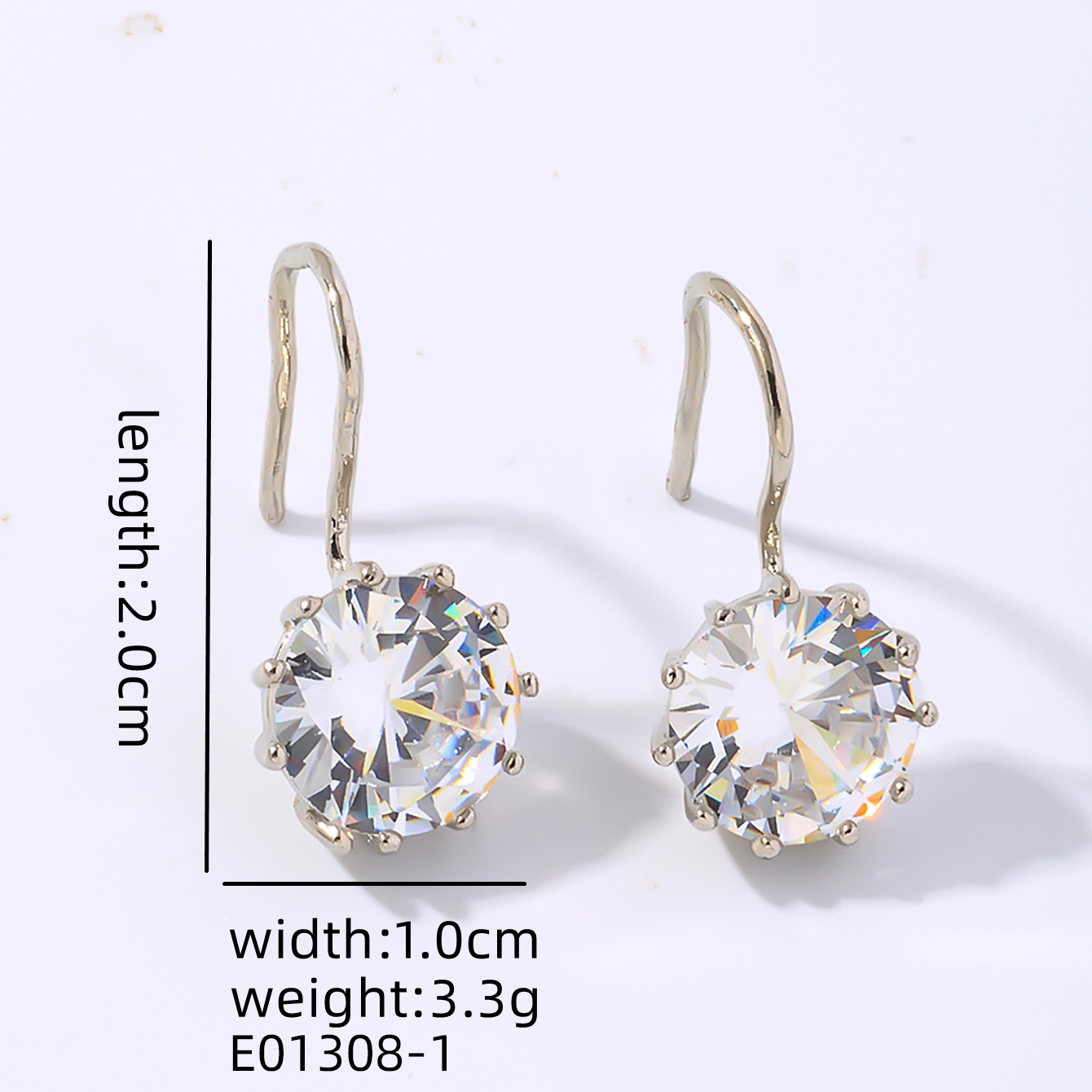 1 Pair Elegant Simple Style Shiny Round Plating Inlay Copper Zircon White Gold Plated Gold Plated Drop Earrings display picture 2