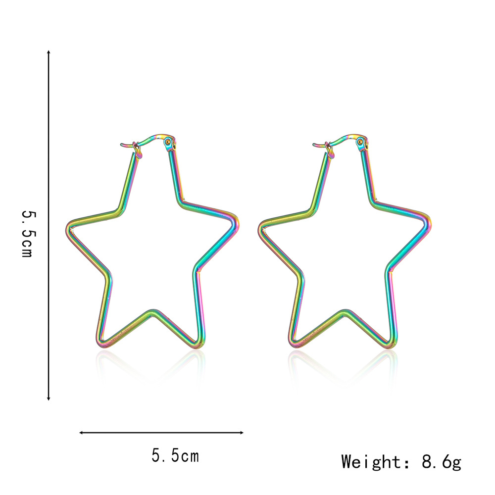 1 Pair Exaggerated Star Plating Stainless Steel Earrings display picture 1