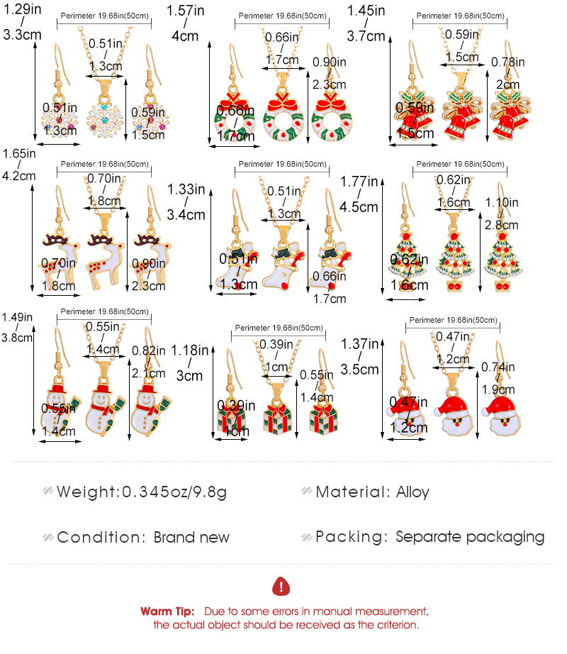 Cartoon Style Snowman Elk Alloy Plating 14k Gold Plated Christmas Women's Earrings Necklace display picture 1