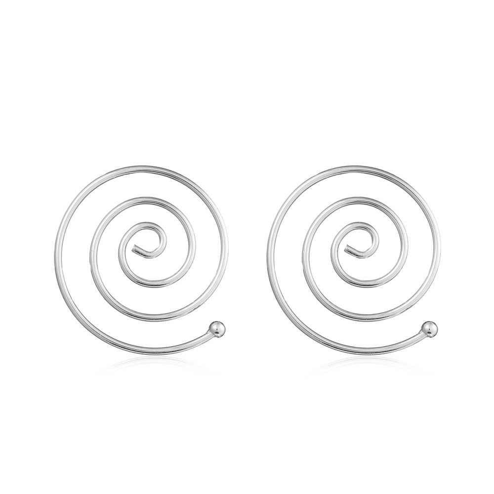 1 Pair Exaggerated Simple Style Geometric Plating Hollow Out Metal Silver Plated Earrings display picture 6
