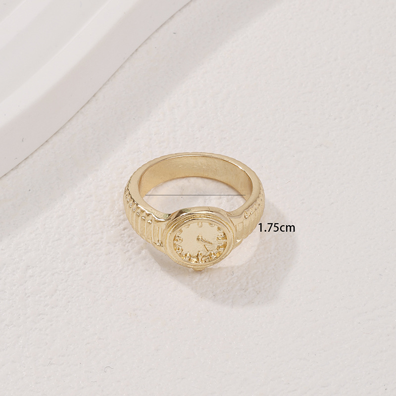 Retro Simple Style Clock Alloy Plating Women's Rings display picture 1