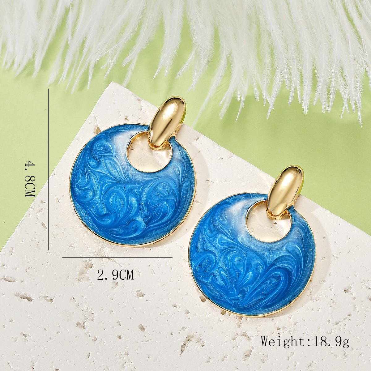 1 Pair Vintage Style Geometric Enamel Plating Alloy Gold Plated Drop Earrings display picture 1
