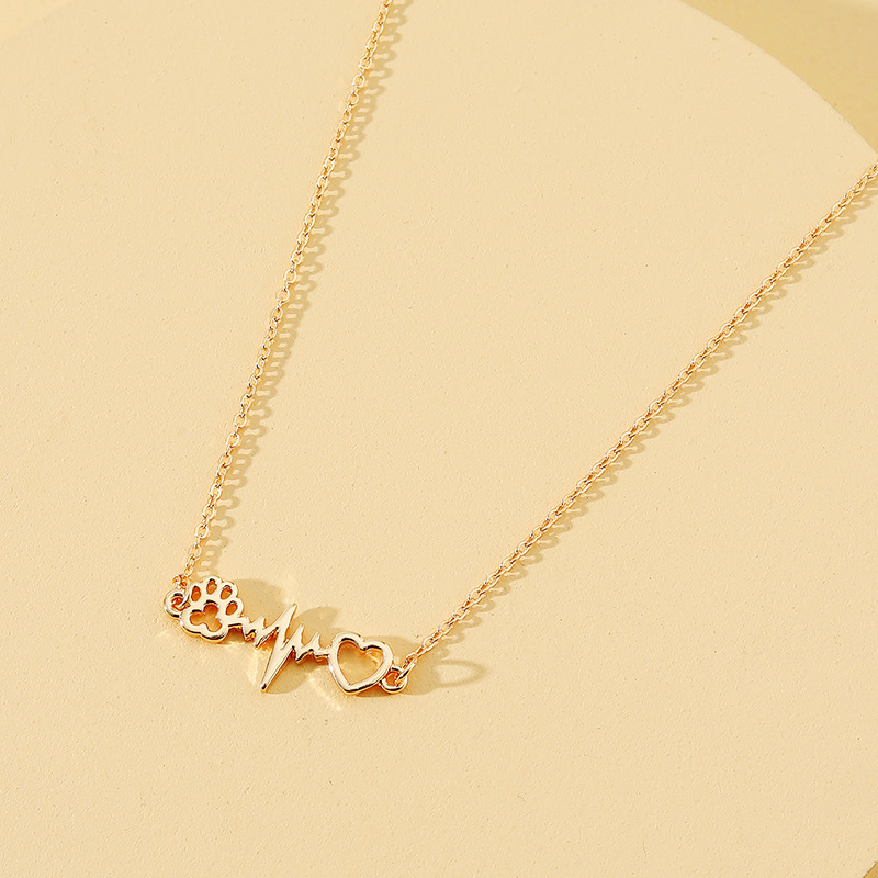 Cute Simple Style Heart Shape Alloy Plating Gold Plated Women's Necklace display picture 3