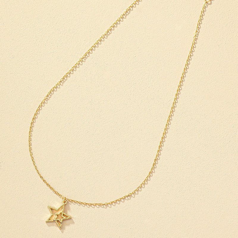 Sweet Simple Style Star Alloy Plating Gold Plated Women's Pendant Necklace display picture 4