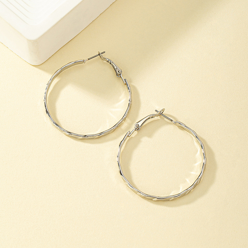1 Pair Simple Style Circle Plating Metal Gold Plated Hoop Earrings display picture 4