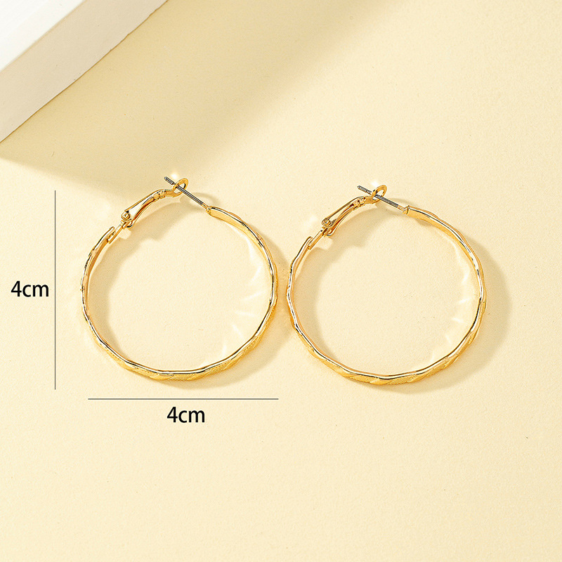 1 Pair Simple Style Circle Plating Metal Gold Plated Hoop Earrings display picture 7